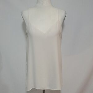 Cream Fitted Sleeveless Tank Top
